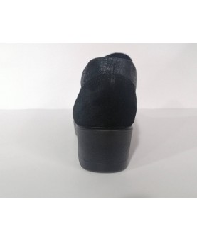 mocassino nero Fly Flot, con cerniera, plantare in memory