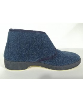 Pantofola uomo con apertura a strappo e velcro, fondo gomma antiscivolo made in italy