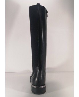 stivale donna agorà pelle nero con elastico