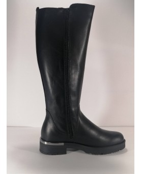 stivale donna agorà pelle nero con elastico
