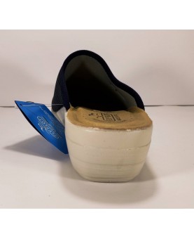 Pantofola da donna Fly Flot blu automodellante in vera pelle