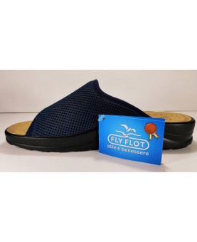 Ciabatta estiva da uomo colore blu Fly Flot con  suola in gomma antiscivolo