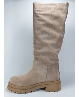 stivale donna sportivo scamosciato color cammello