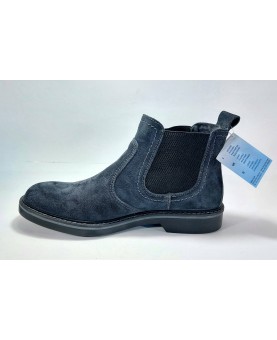 Tronchetto uomo in morbido camoscio naturale blu