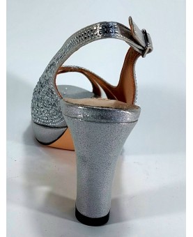 sandalo donna argento silver rete e strass