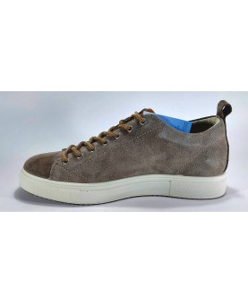 scarpe sneakers uomo tortora cuoio