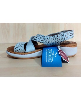 sandalo donna fly flot bianco in pelle