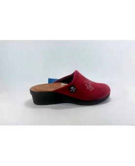 PLANTAS pantofole donna ciabatte invernali HAVANA plantare pelle BORDEAUX  tacco3