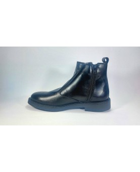 stivale uomo pelle nero con elastico e cerniera
