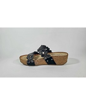 sandali donna in morbida pelle con strass