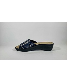 ciabatte fly flot blu con plantare in vera pelle