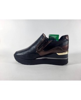 cinzia soft donna sneakers nere e bordò