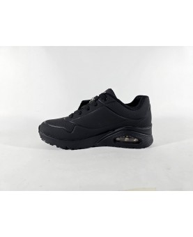 skechers pelle nera allacciate