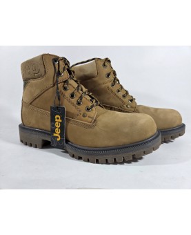 Jeep anfibi uomo in pelle colore giallo