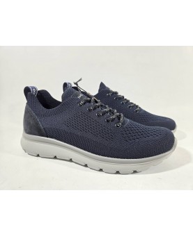 igi & co sneakers uomo tessuto blu con lacci