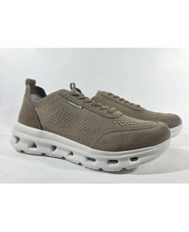 Stonefly sneakers uomo tessuto beige allacciate
