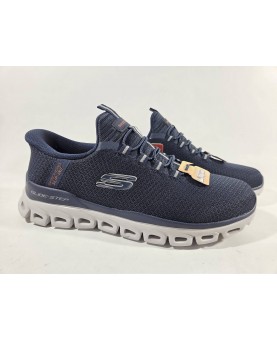 skechers uomo slip ins tessuto blu