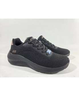 skechers donna tessuto nere allacciate
