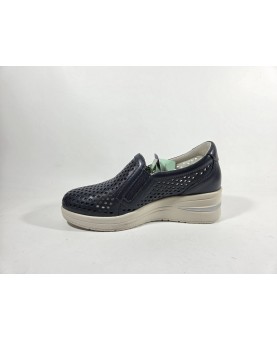 Mocassini donna cinzia soft blu traforati