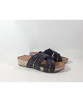 Fly flot blu donna pelle incrocio