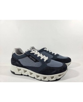 Igi e co in pelle e tessuto blu allacciate