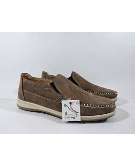 Mocassini uomo in pelle nabuk con elastici