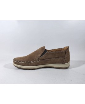 Mocassini uomo in pelle nabuk con elastici