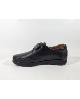 scarpa uomo pelle nera chiusura a strappo