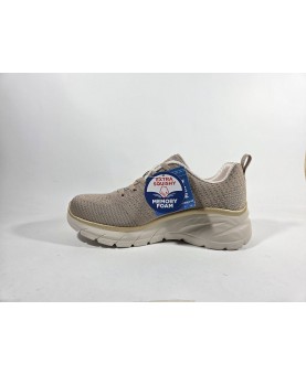 Skechers donna allacciata beige e oro