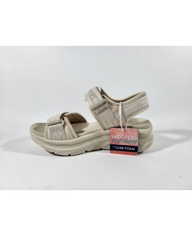 Skechers sandali beige fondo alto regolabili