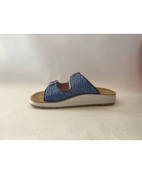 Fly flot sandali donna blu doppia fascia