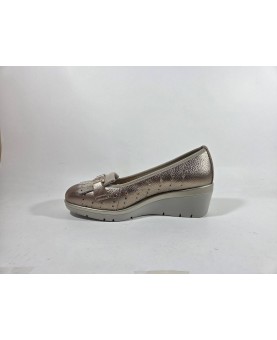 Valleverde mocassini donna con zeppa oro