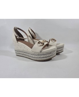 Cinzia soft zeppa bianca logata
