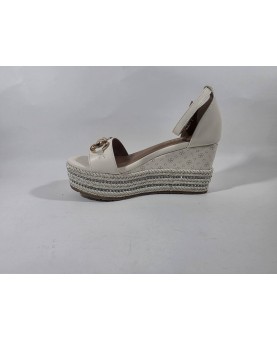 Cinzia soft zeppa bianca logata